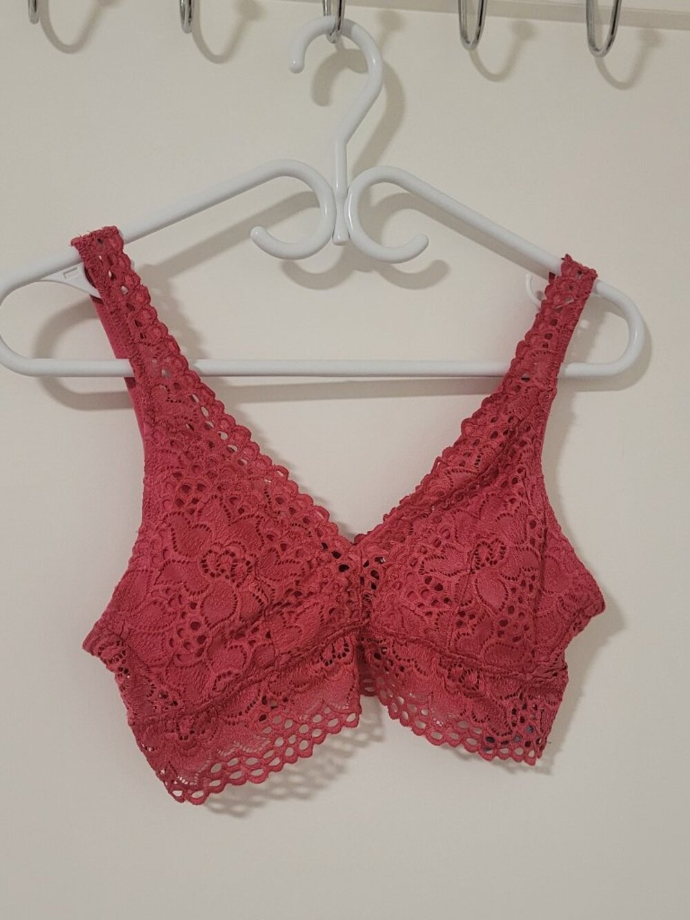 Aerie Pink Floral Lace Bralette | Women's Size Small